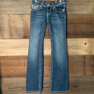 Miss Me Bootcut Dark Denim Diamond Pattern Jeans